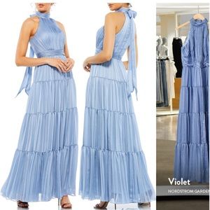 Macduggal Sleeveless Halter Evening Gown